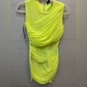 Herve leger Neon draped stretch-tulle and bandage mini dress